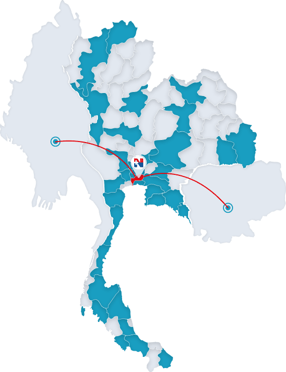 Map of Thailand showing coverage